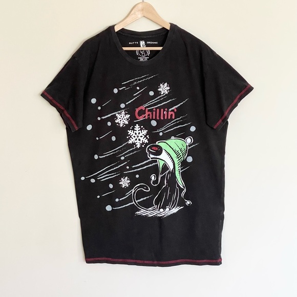 RARE Mutts Comics 2008 Patrick McDonnell Winter Chilln’ Sleepwear T Shirt L/XL - Picture 2 of 7